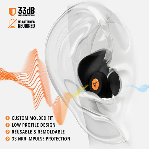 Decibullz Custom Molded Percussive Shooting Filter Earplugs