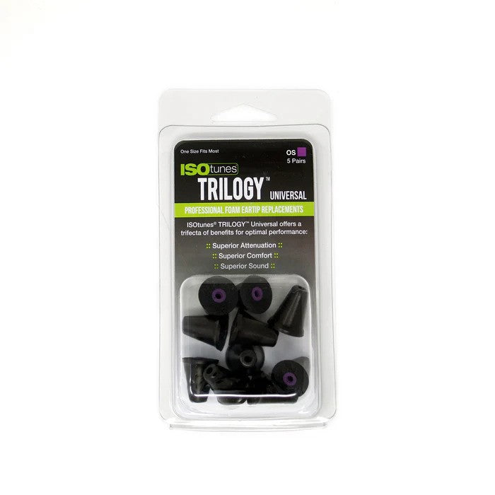 ISOtunes Replacement TRILOGY™ Universal Foam Tips (5 Pair Pack)
