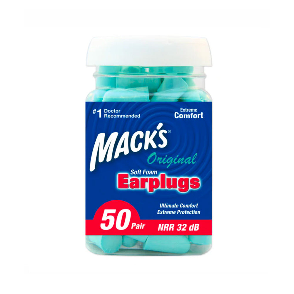 Macks Original Soft Foam Ear Plugs (NRR 32 | Bottle of 50 Pairs)