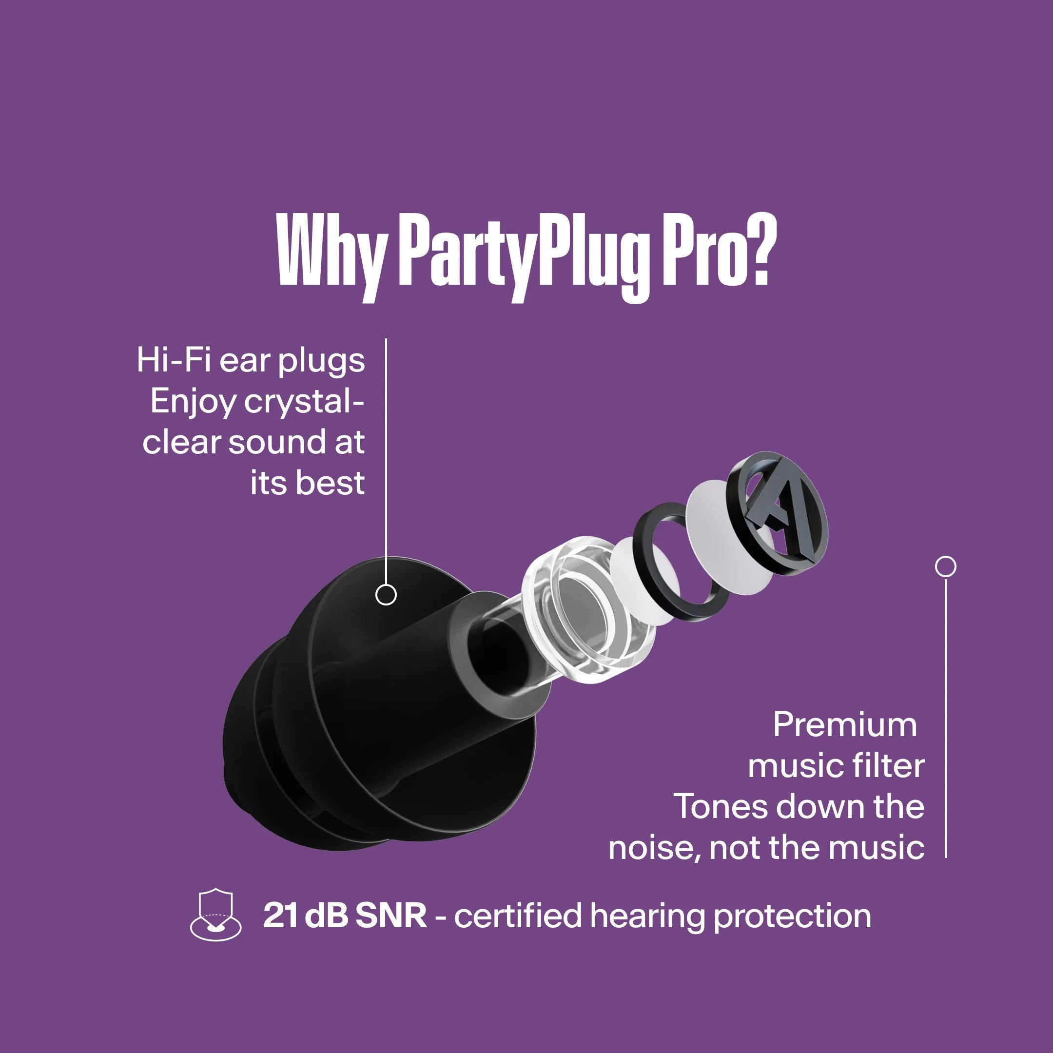 Alpine Partyplug Pro™ Music Earplugs