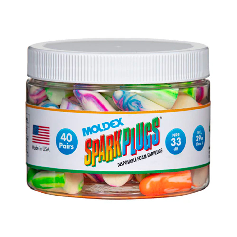 Moldex SparkPlugs® Multicoloured Foam Ear Plugs (40 Pair Canister | SLC80 29dB, Class 5)