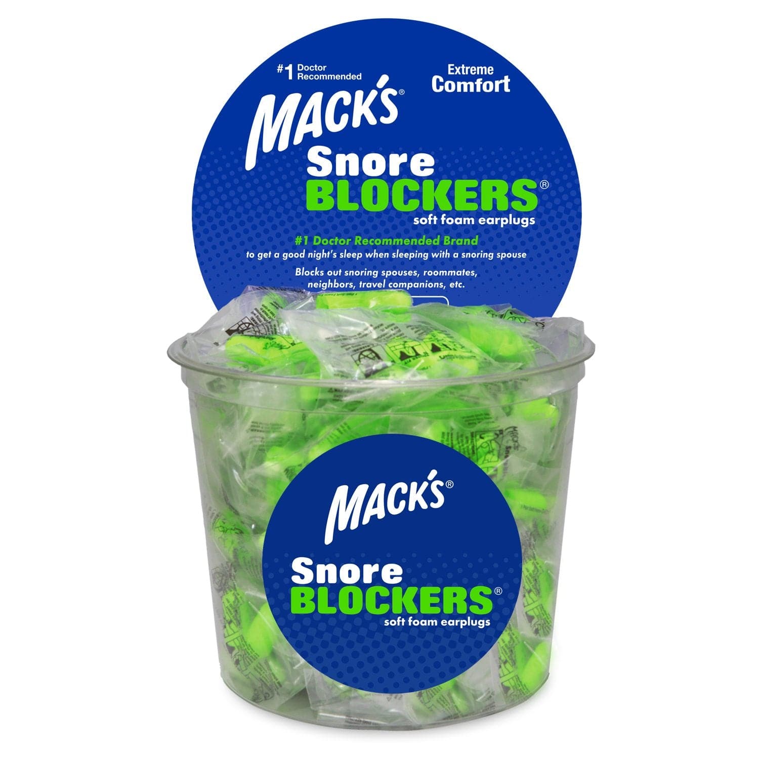 Macks SnoreBlockers™ Soft Foam Ear Plugs – NRR 32, 12 Pairs With Carry Case
