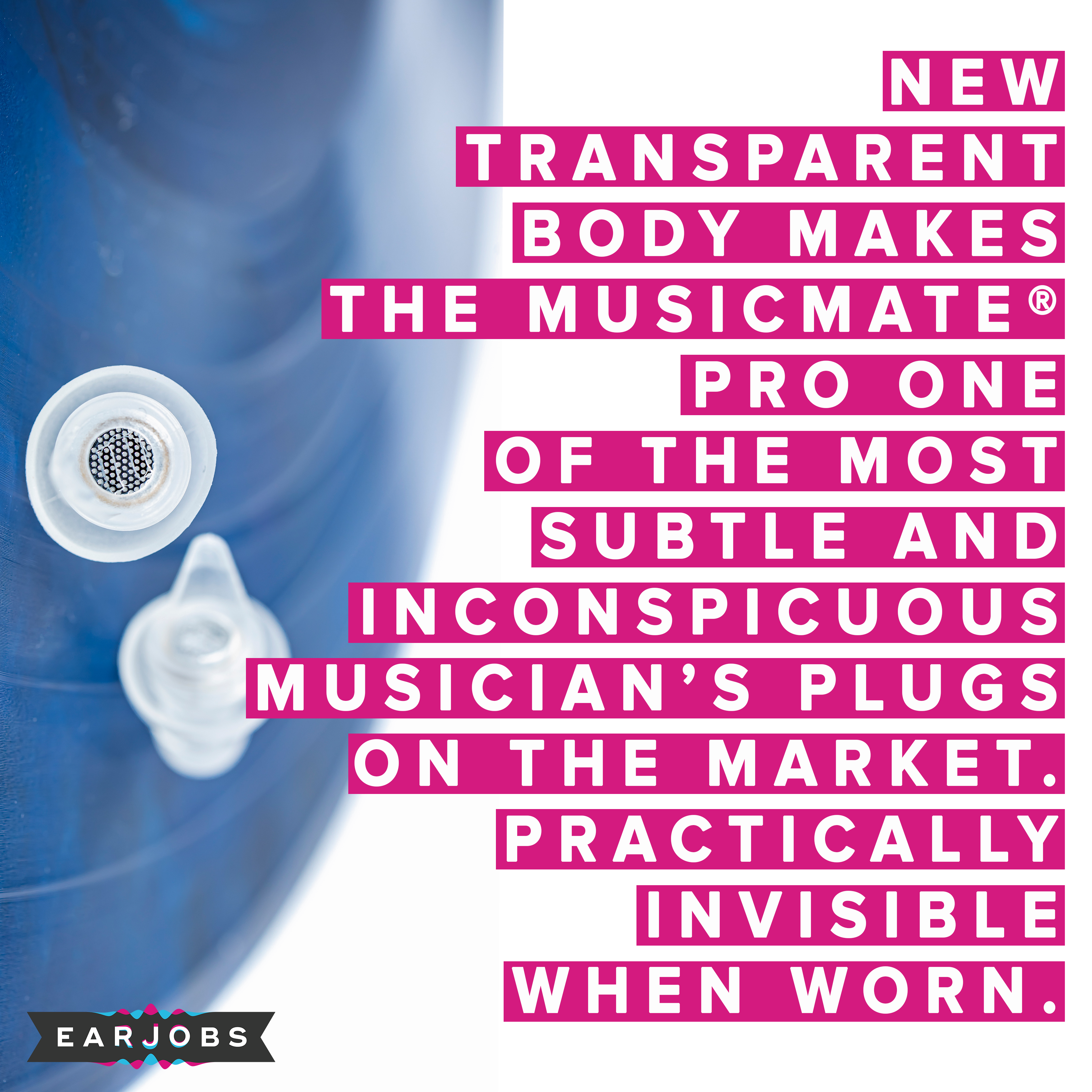Earjobs™ MUSICMATE® PRO High Fidelity Music Ear Plugs