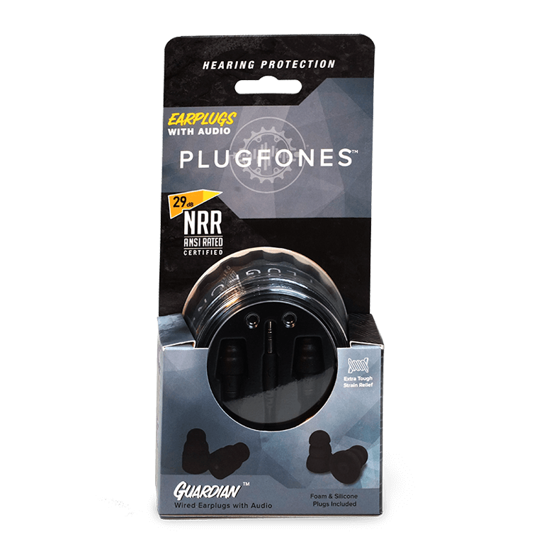 Plugfones® Guardian™ Earplug-Earphone Hybrids (NRR 27/29)