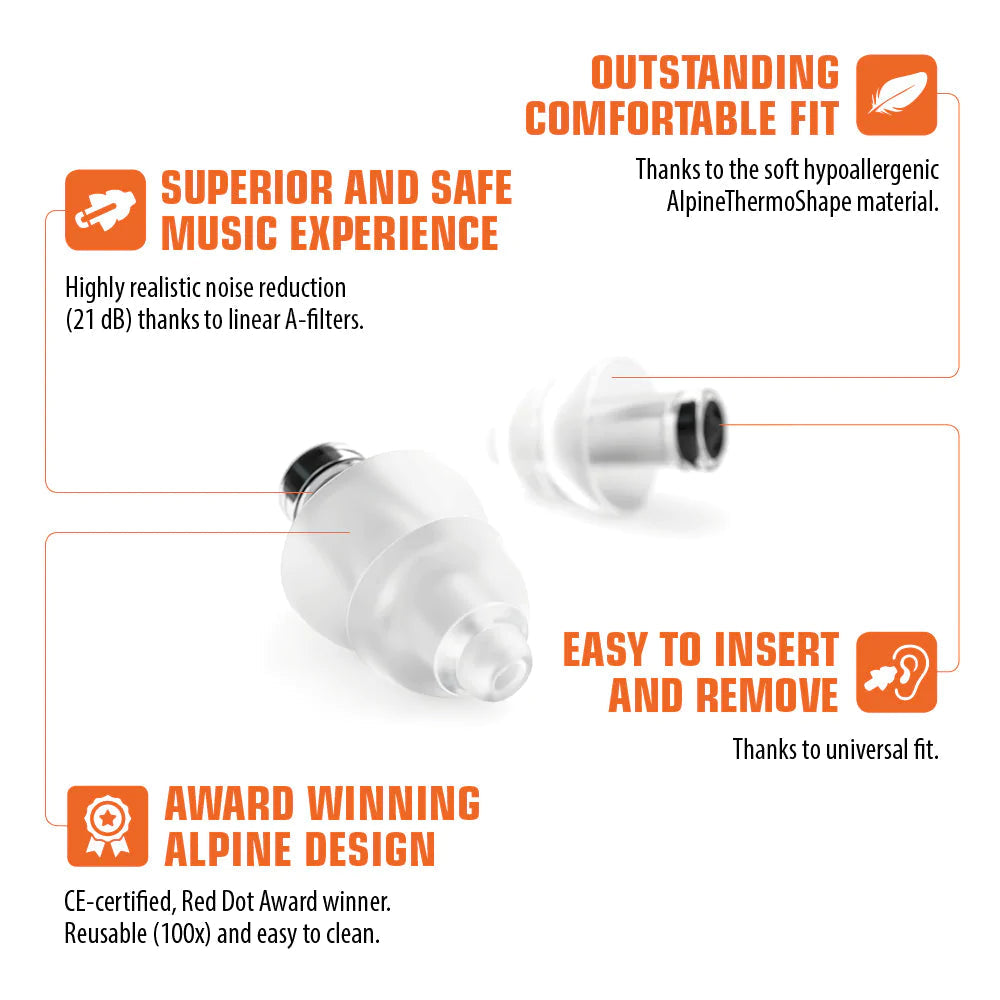 Alpine Partyplug Pro™ Natural Music Earplugs