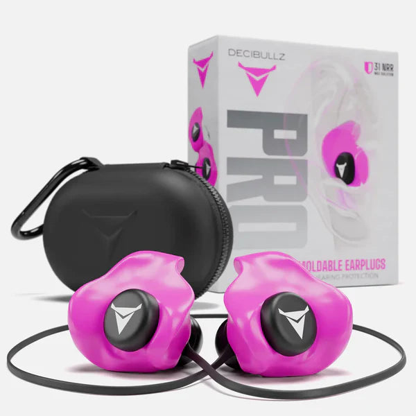 Decibullz PRO Custom Molded Earplugs 31dB NRR Pro-Pack with Case and Lanyard