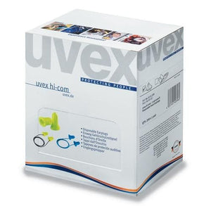 Box - Uvex Hi-Com Fawn Disposable Uncorded Earplugs (200 Pairs | SLC80 16 dB, Class 2)