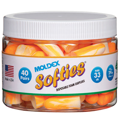 Moldex Softies® Multicoloured Foam Uncorded Ear Plugs (40 Pair Canister | SLC80 29dB, Class 5)