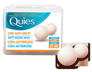 Quies Boules Moldable Wax and Cotton Ear Plugs (pack of 3 pair)