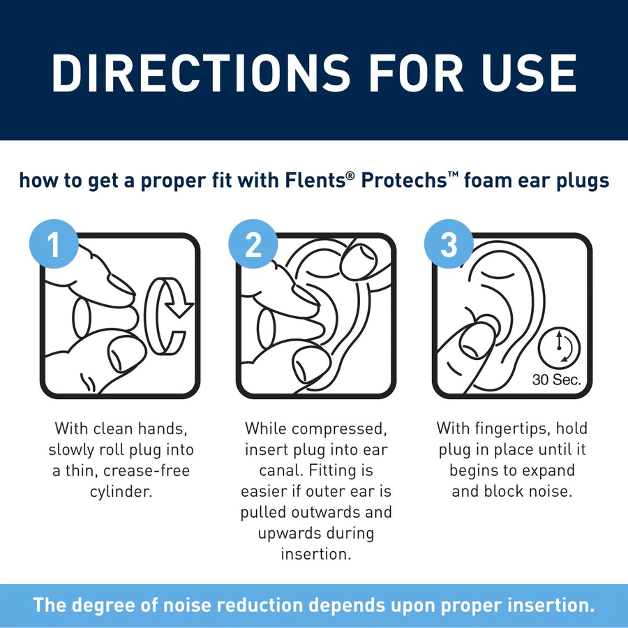 Flents® Protech™ Quiet Please® Foam Ear Plugs (NRR 29 | 50 pair bottle)