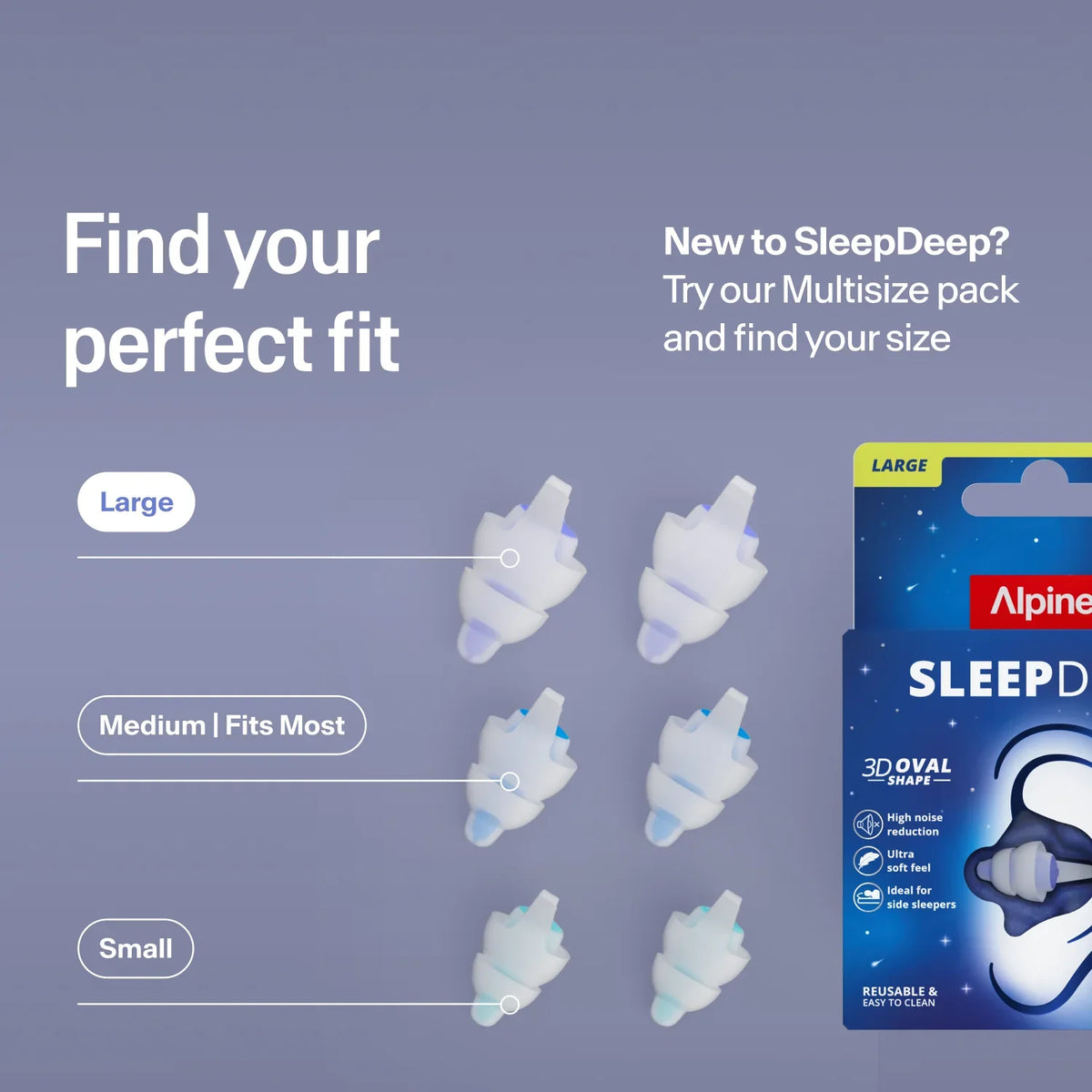 Alpine SleepDeep Reusable Sleeping Earplugs