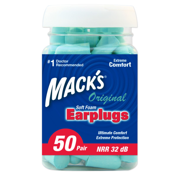 Macks Original Soft Foam Ear Plugs (NRR 32 | Bottle of 50 Pairs)