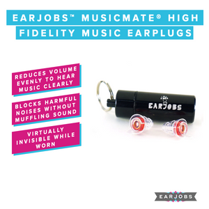 Earjobs™ MUSICMATE® High Fidelity Music Ear Plugs