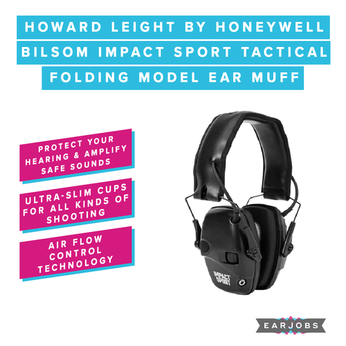 Howard Leight by Honeywell Bilsom Impact Sport Tactical Folding Model Ear Muff (SLC80 24dB, Class 4)