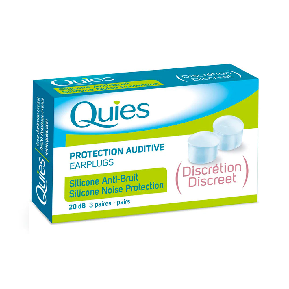 Quies Discreet Translucent Silicone Ear Plugs (3 Pairs)