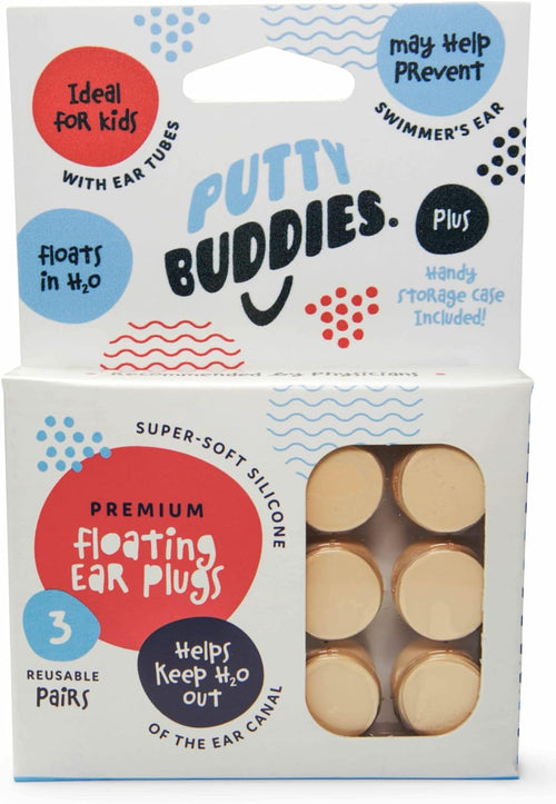 Putty Buddies™ Floating Swimming Ear Plugs for Kids (3 Pair Pack)