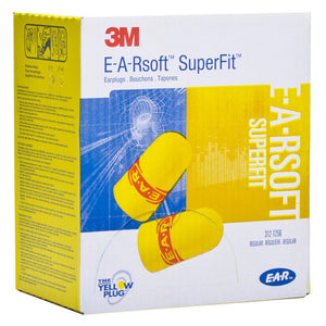 Box - 3M™ EARsoft™ SuperFit™ Regular Uncorded Earplugs (200 Pairs | SLC80 24dB, Class 4)