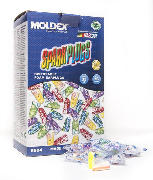 Box - Moldex Sparkplugs® Multicoloured Foam Uncorded Ear Plugs (200 Pairs | SLC80 29dB, Class 5)