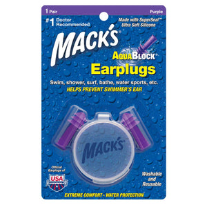 Macks AquaBlock Reusable Swimming Ear Plugs (1 Pair)