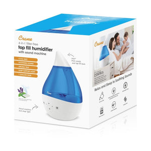 Crane 4 in 1 Top Fill Drop Humidifier w Sound Machine