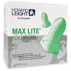 Box - Howard Leight Max Lite Uncorded Ear Plugs (200 Pairs | SLC80 25dB, Class 4)