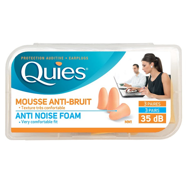 Quies Soft Foam Earplugs (3 Pairs)