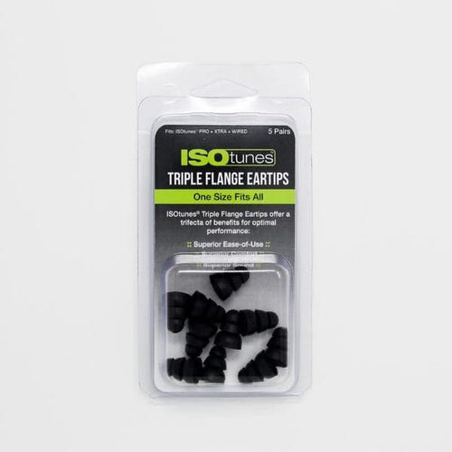 ISOtunes Triple Flange Silicone Replacement Eartips (5 PAIR PACK)