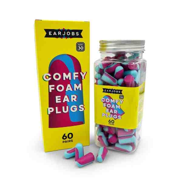Earjobs™ Comfy Foam Ear Plugs (60 pairs | NRR 30)