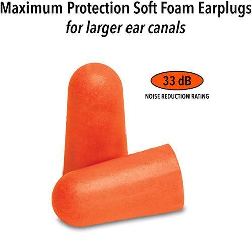 Macks Maximum Protection Foam Earplugs (NRR 33 | Bottle of 50)