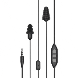 Plugfones® Guardian Plus™ Earplug-Earphone Hybrids with In-Line Mic (NRR 27/29)