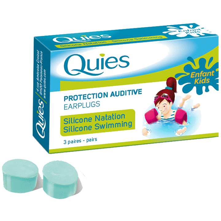 Quies Child Size Moldable Silicone Ear Plugs For Swimmers (3 Pairs)